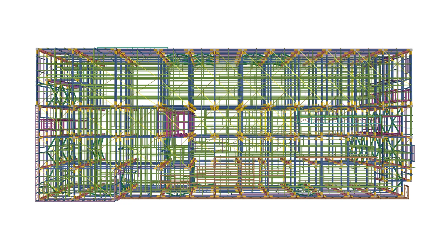 Hangar Bảo Dưỡng Máy Bay Thân Rộng Haneda JAL - Mô hình 3D Tekla Structures