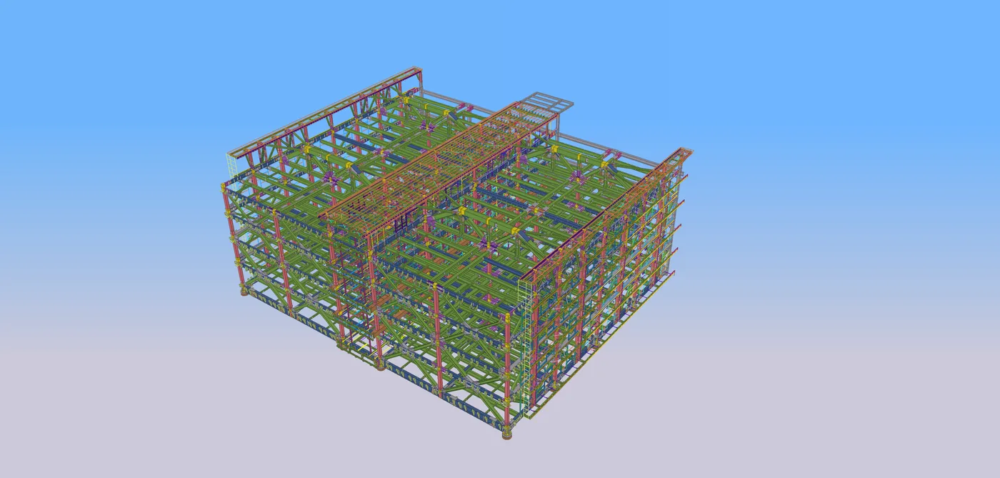 Tòa Nhà Văn Phòng & Thương Mại Mitaka East - Mô hình 3D Tekla Structures
