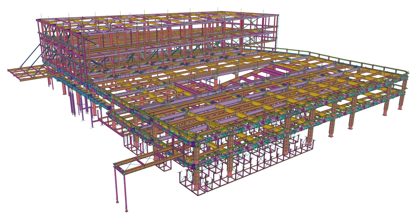 Tổ Hợp Nhà Máy Công Nghiệp SMC C2 - Mô hình 3D Tekla Structures
